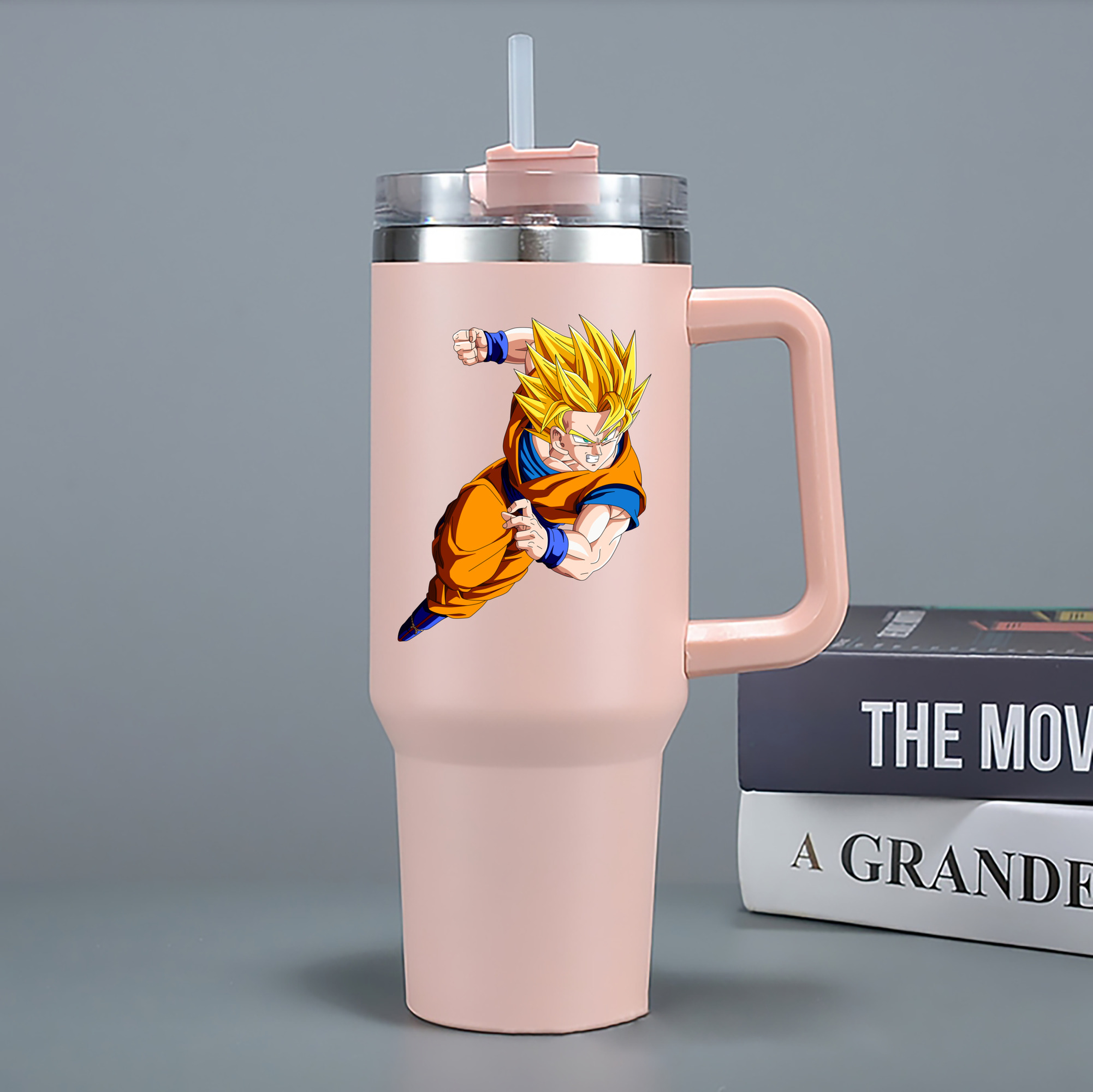 （画像用） ドラゴンボール 孫悟空（そん ごくう）Son Goku カカロット DRAGON BALL Kakarotto 1200mL車用タンブラー - クリスタルステッカー（プラスチックストロー付き）